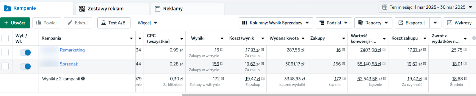 Kampania reklamowa Facebook - wyniki sklepu z dywanami
